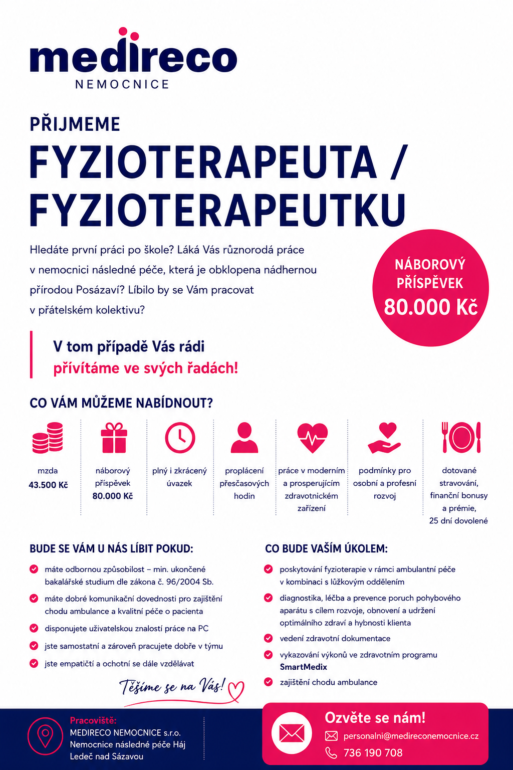 náborový leták - fyzioterapeut háj